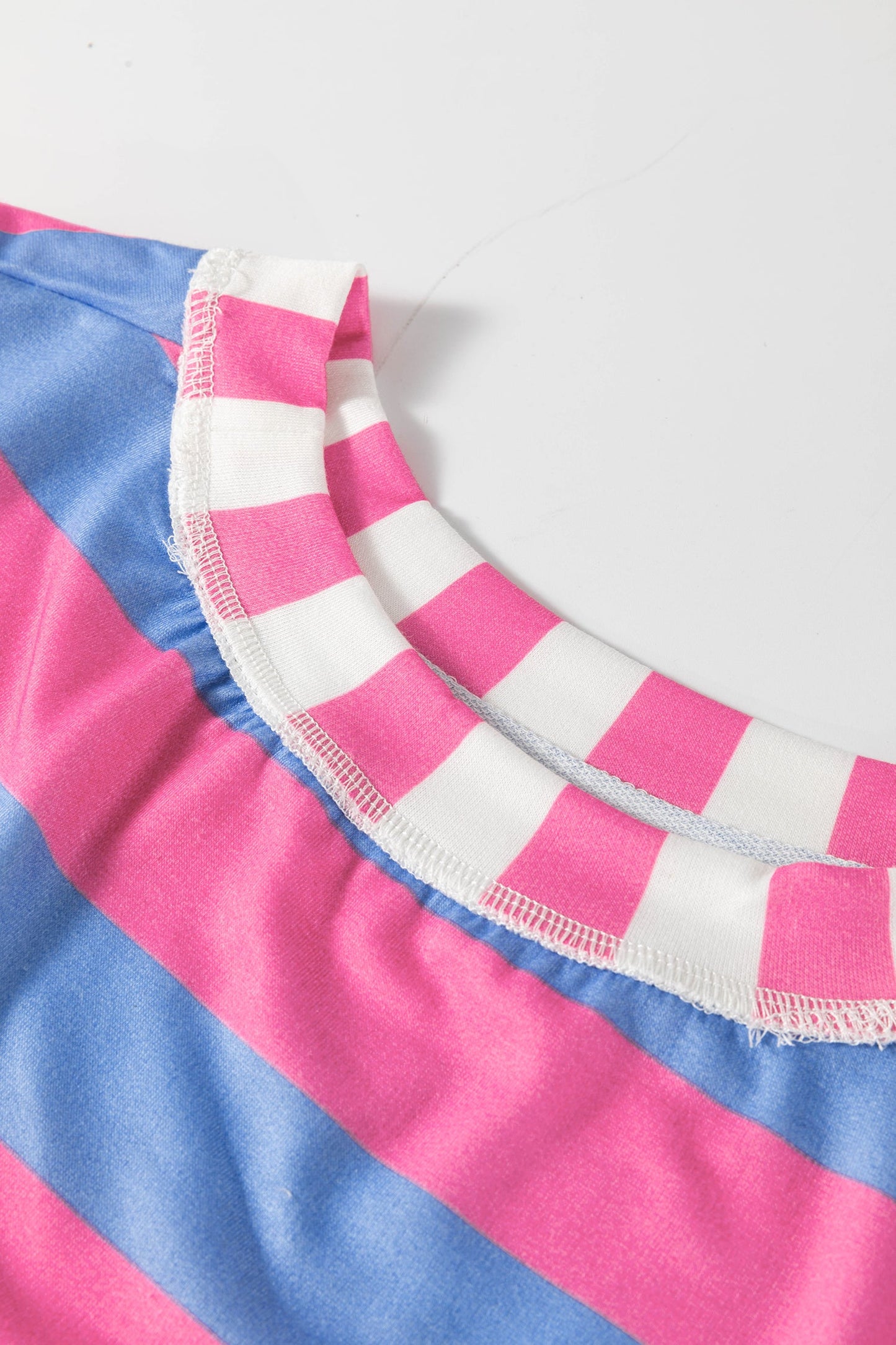 Yellow Stripe Exposed Seam Contrast Patchwork Oversized Top