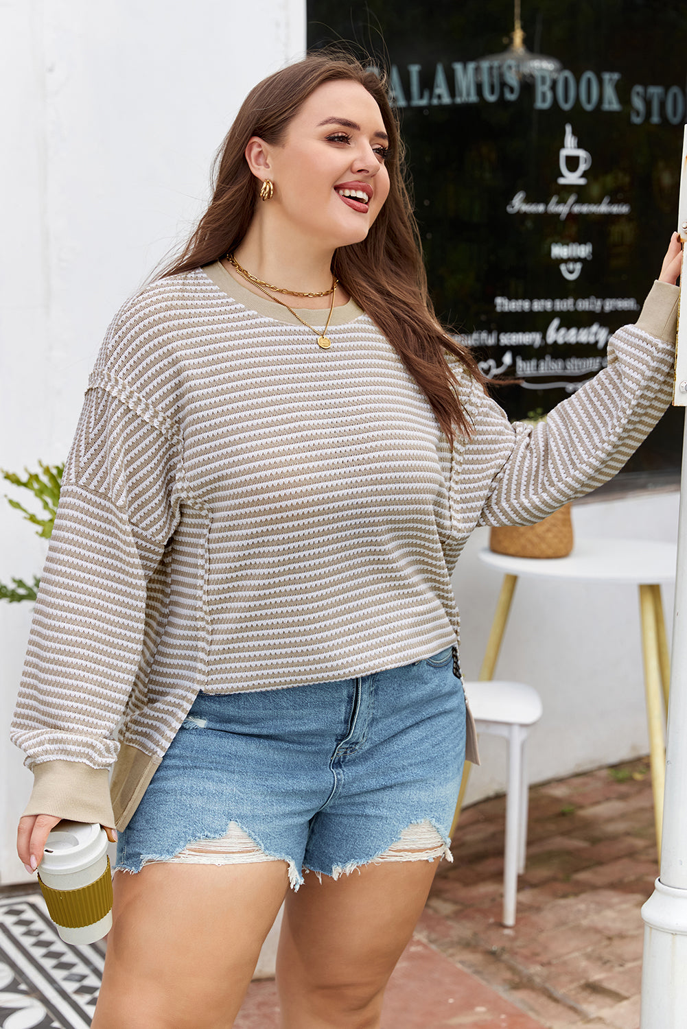 Knit Ribbed Long Sleeve Top