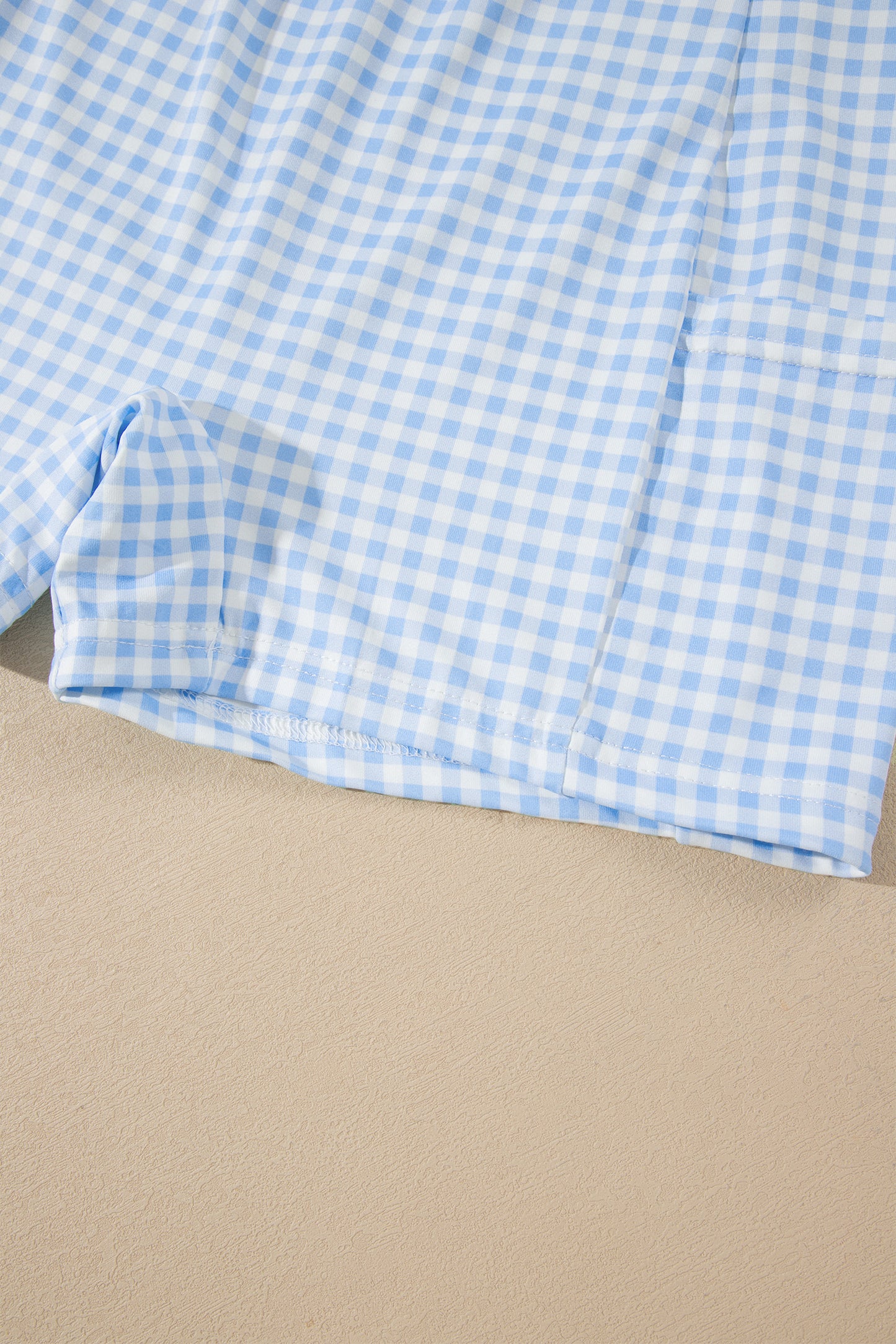 Faux Two Piece Gingham Contrast Mini Dress