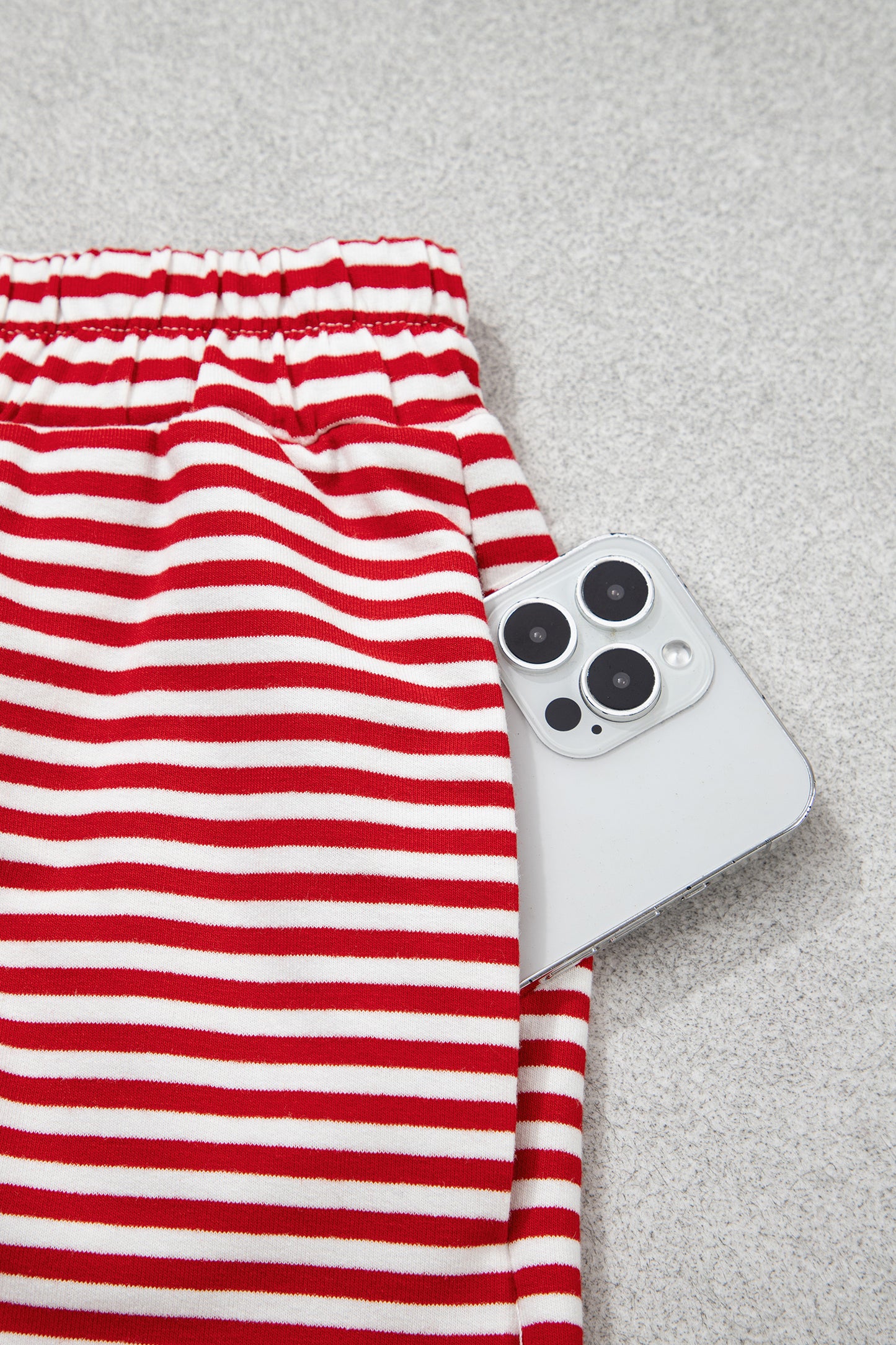 Pink Stripe Oversize Mock Neck Sweatshirt and Shorts Set