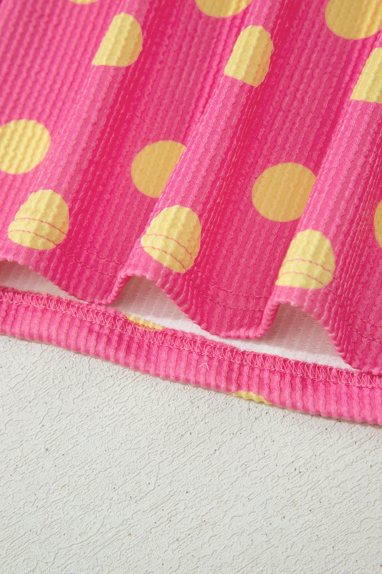 Ribbed Polka Dot Print Tee
