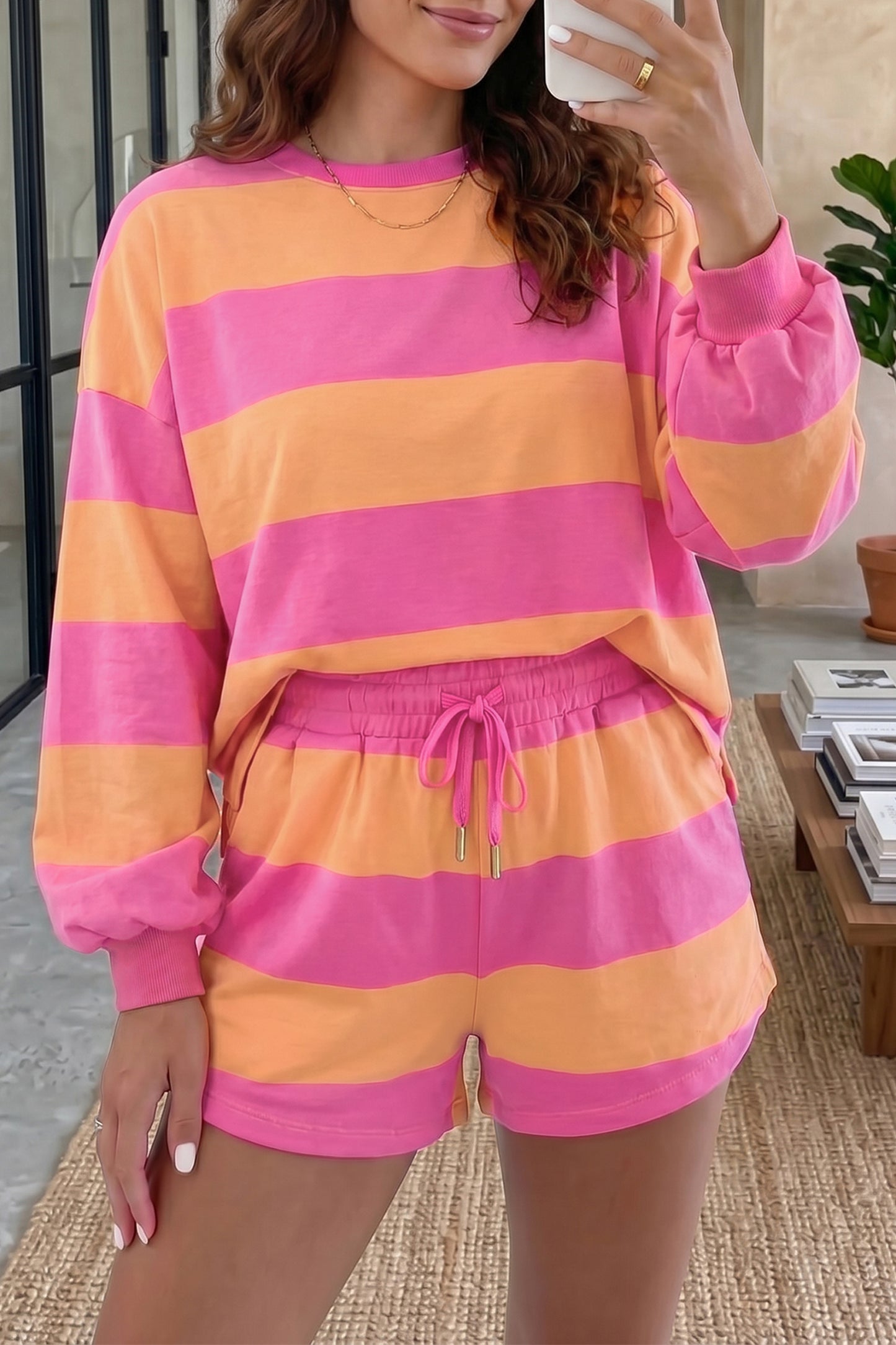 Long Sleeve Casual Short Set