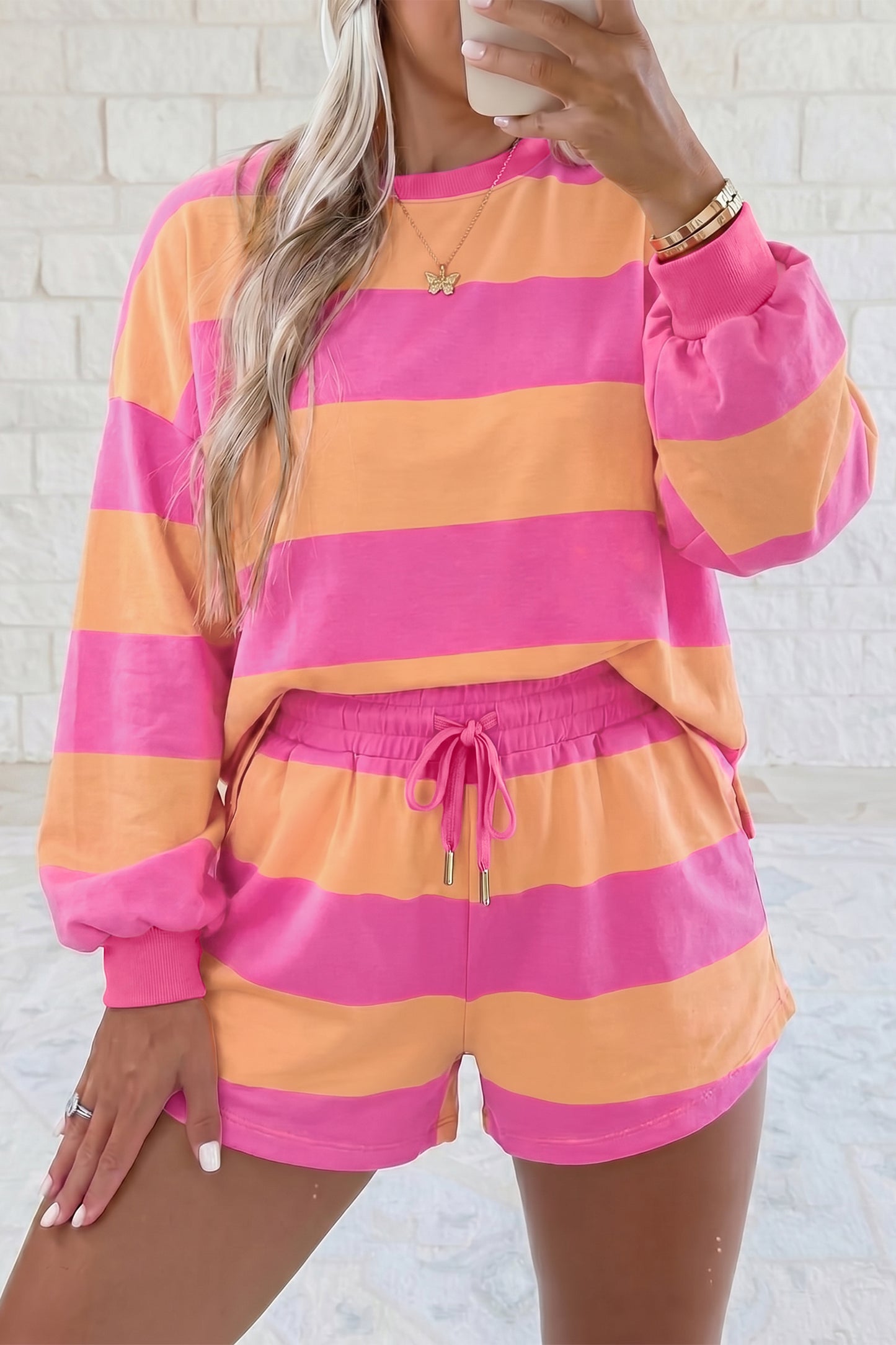 Long Sleeve Casual Short Set