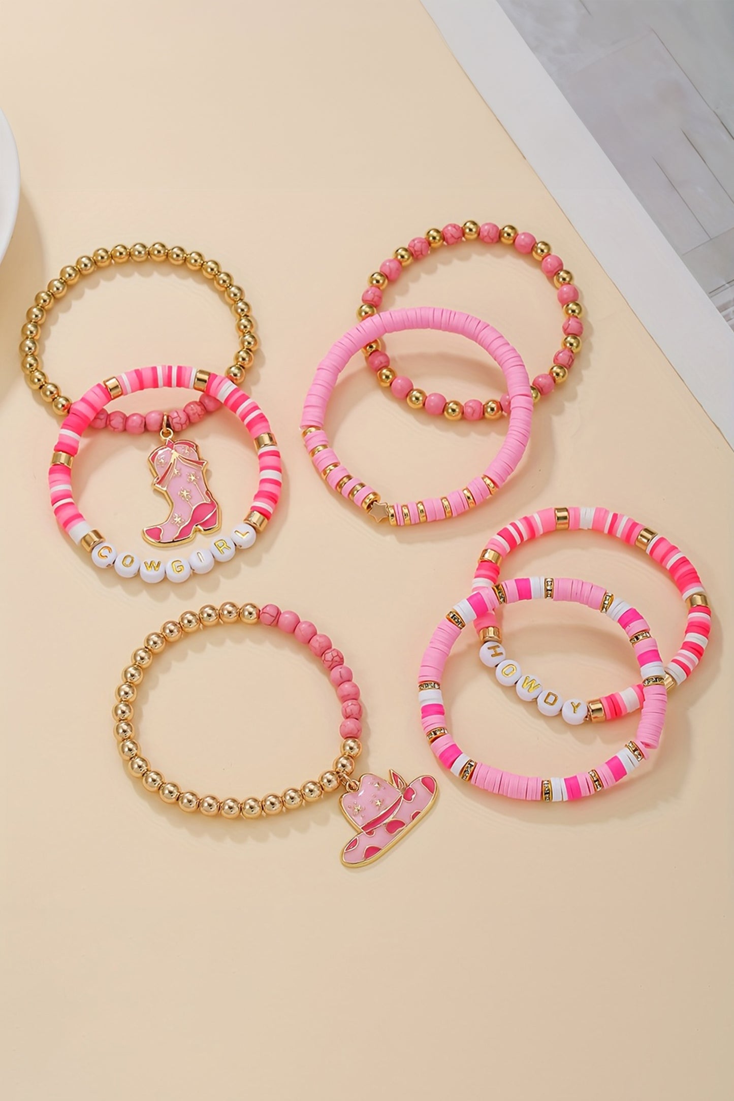 HOWDY COWGIRL Beaded Stretch Bracelet Set