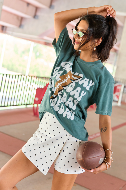 Gameday Football Dark Green Graphic Tee