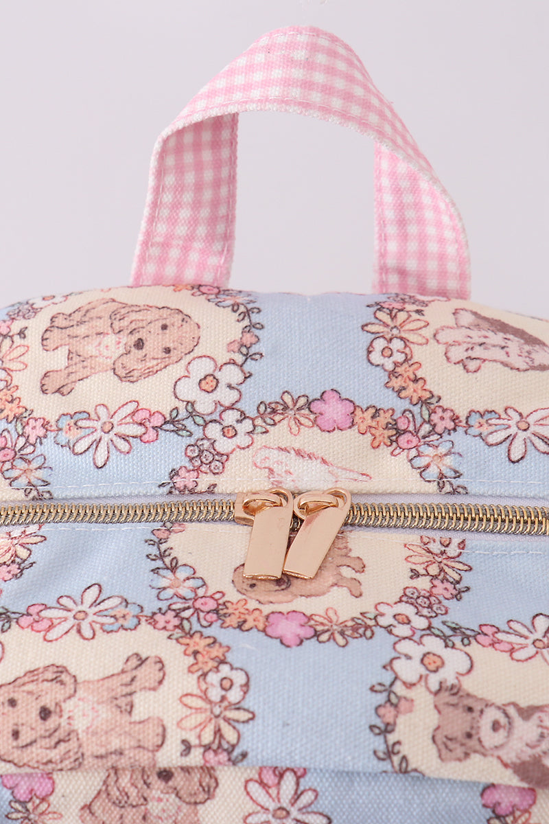 puppy embroidery backpack