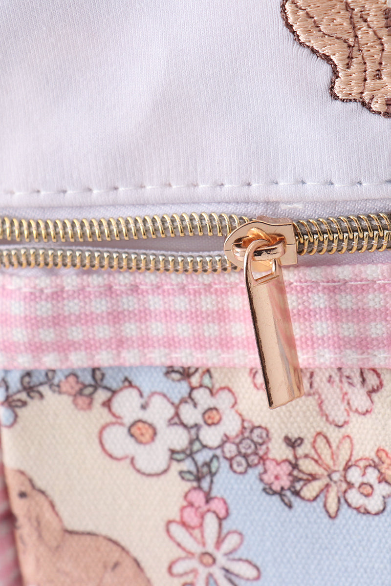 puppy embroidery backpack