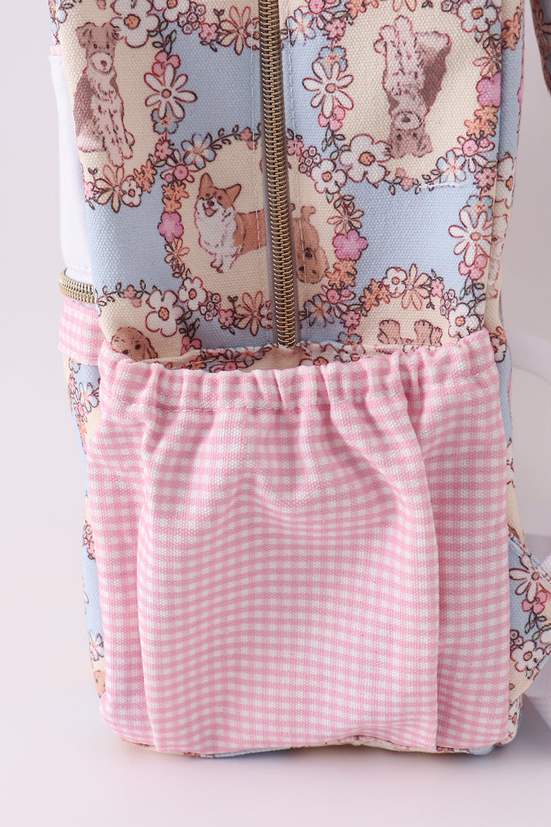 puppy embroidery backpack
