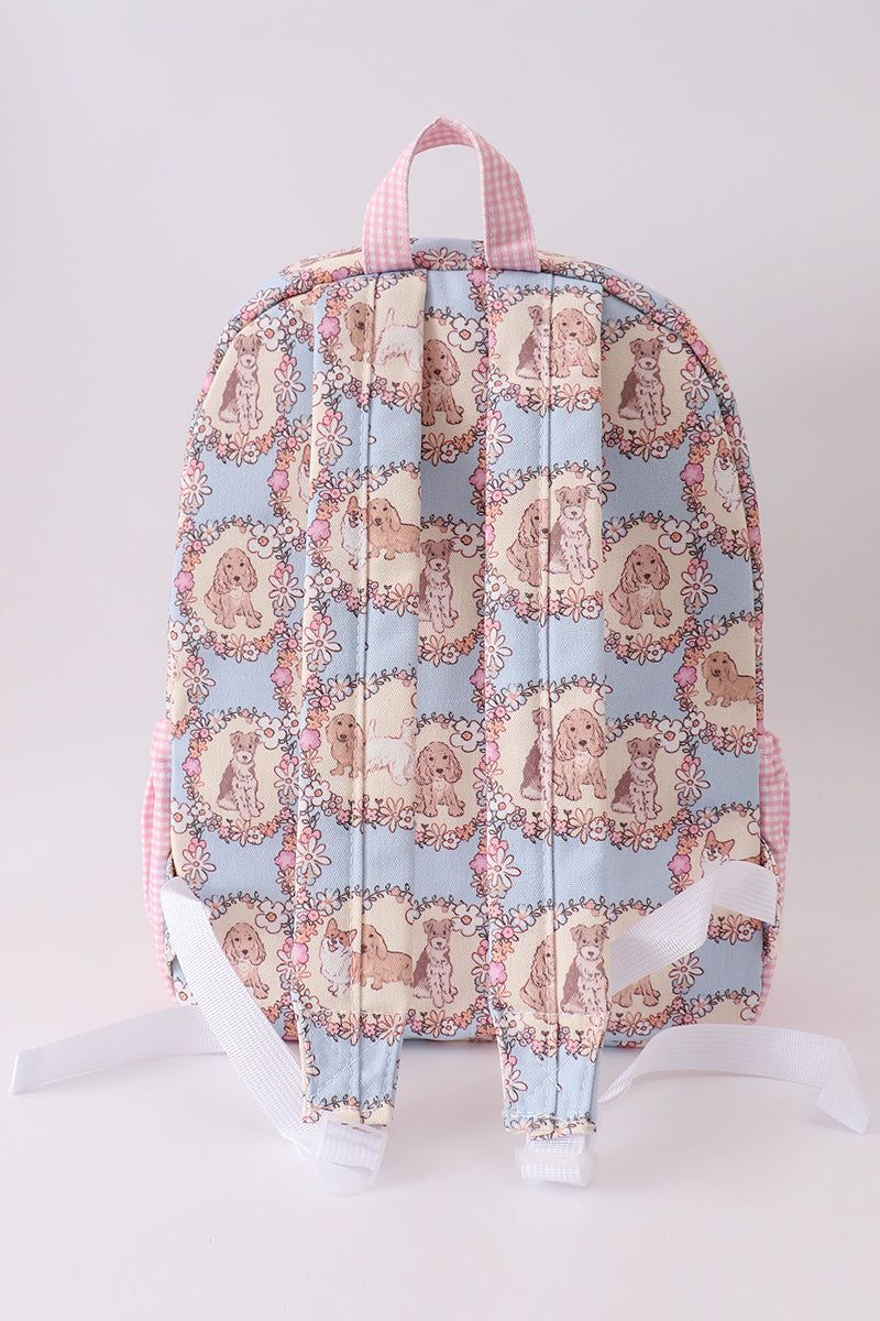 puppy embroidery backpack