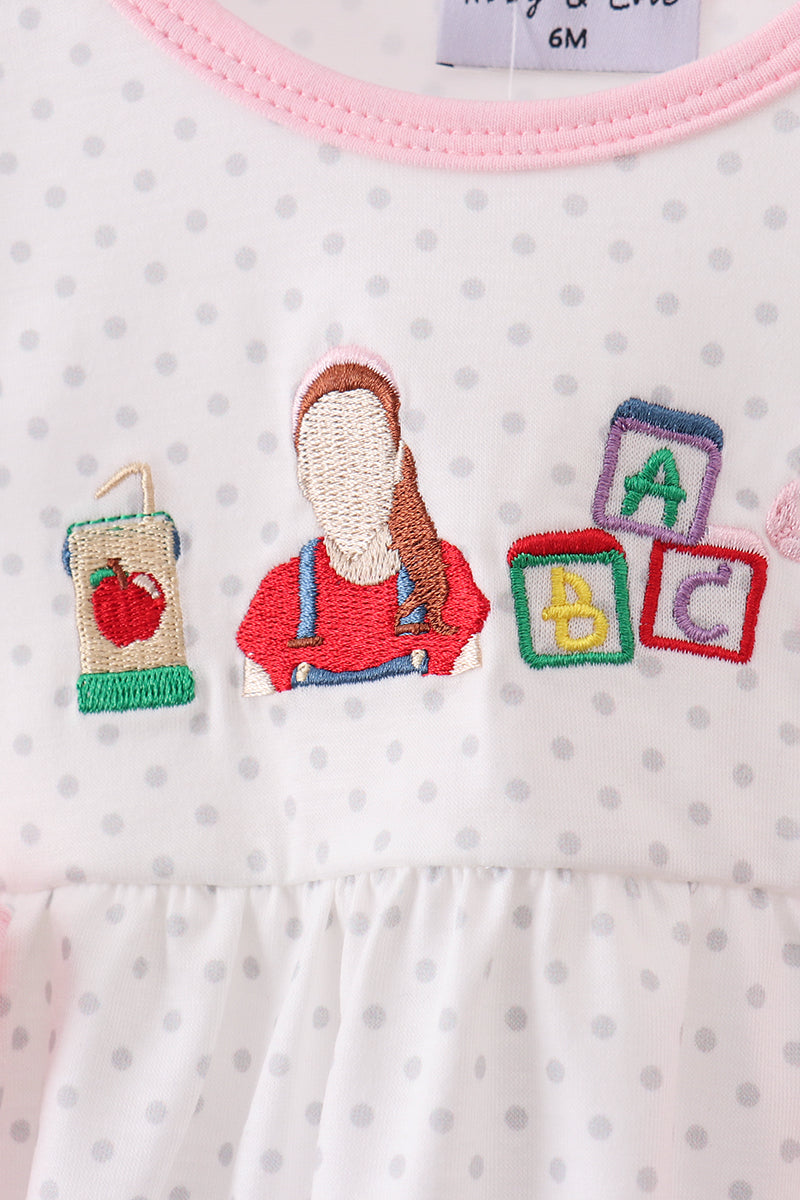 ABC embroidery dot bubble