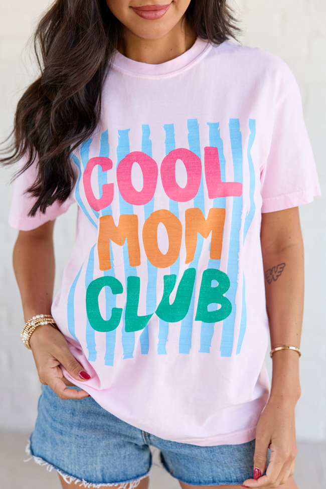 Cool Mom Club Multi Light Pink Comfort Colors Graphic Tee