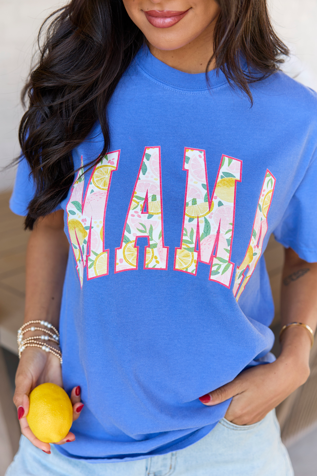 Mama Block Lemons Blue Comfort Colors Graphic Tee