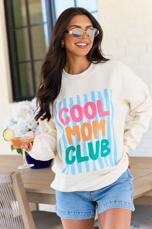 Cool Mom Club Cream Graphic Sweatshirt