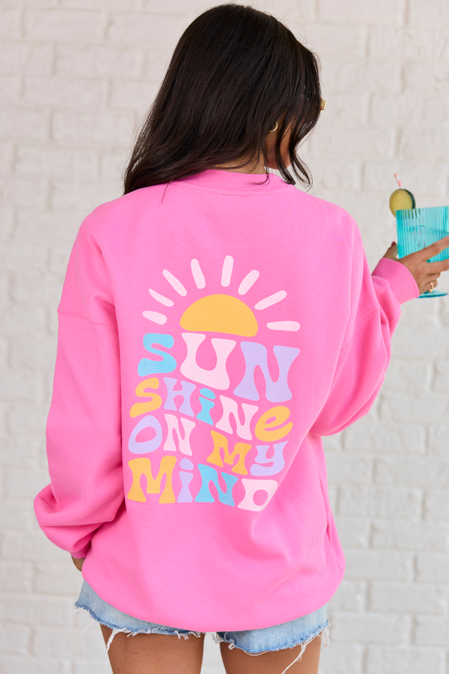 Sunshine On My Mind Multi Pink Graphic Sweatshirt