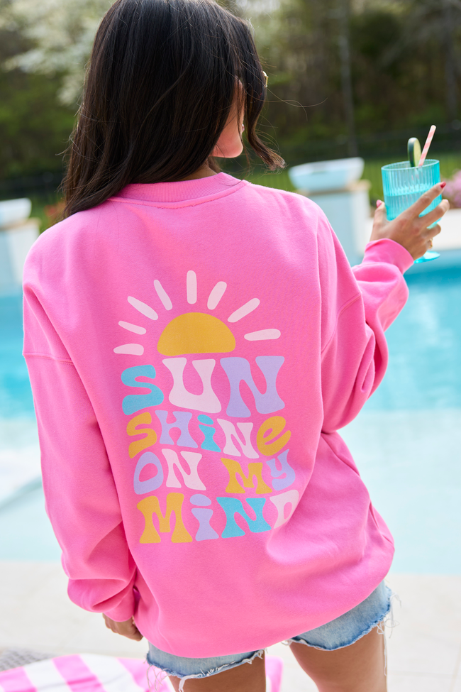 Sunshine On My Mind Multi Pink Graphic Sweatshirt