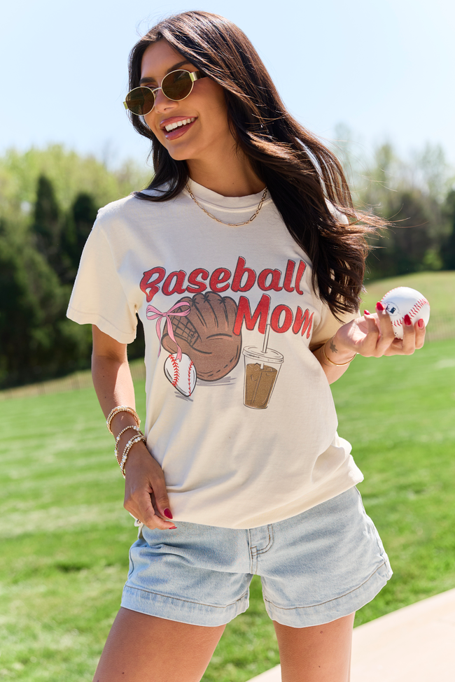 Baseball Mom Ivory Comfort Colors Graphic Tee