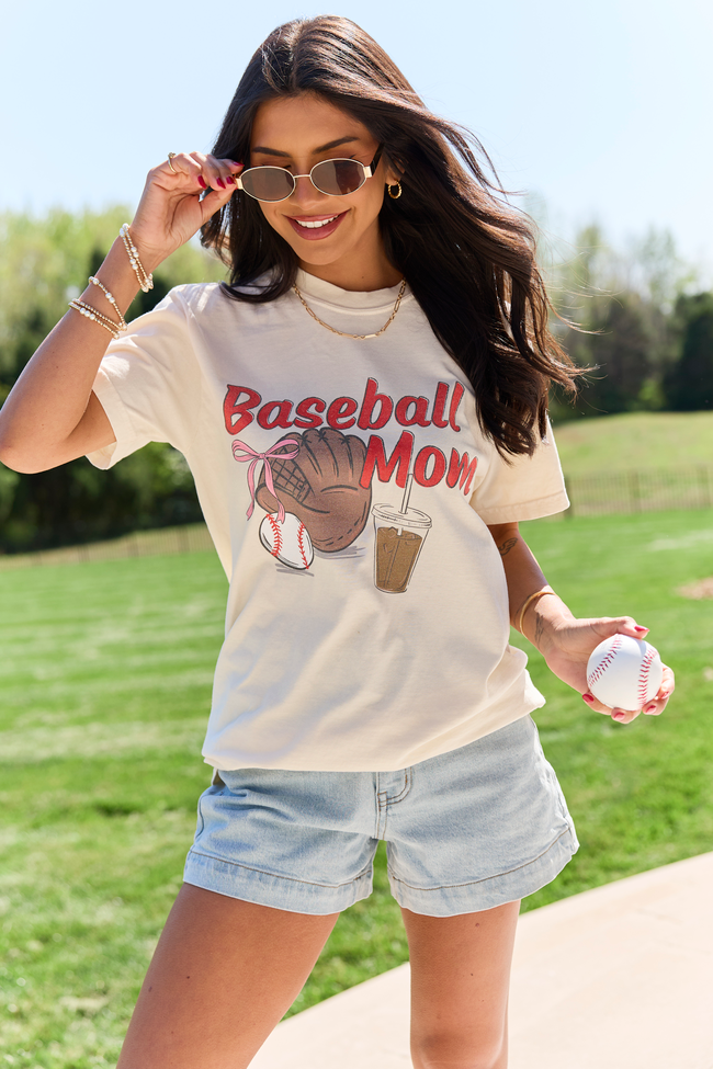Baseball Mom Ivory Comfort Colors Graphic Tee