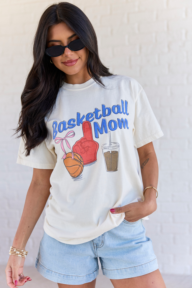 Basketball Mom Ivory Comfort Colors Graphic Tee