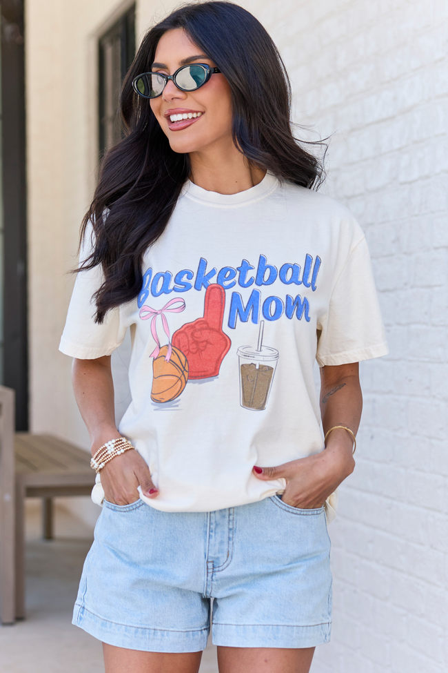 Basketball Mom Ivory Comfort Colors Graphic Tee