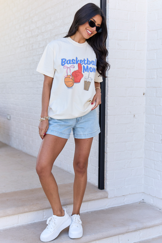 Basketball Mom Ivory Comfort Colors Graphic Tee