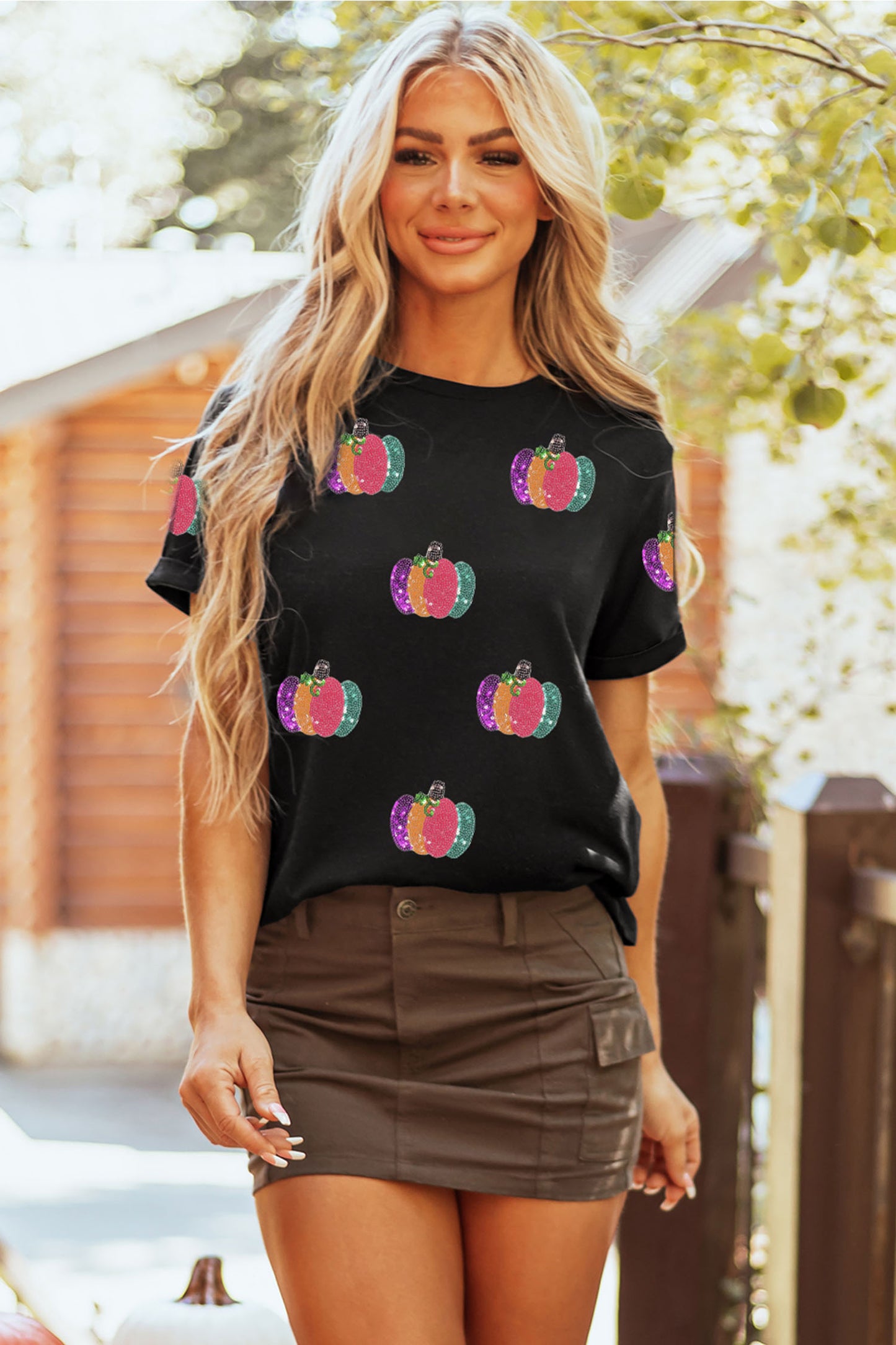 Pumpkin Graphic Casual T Shirt