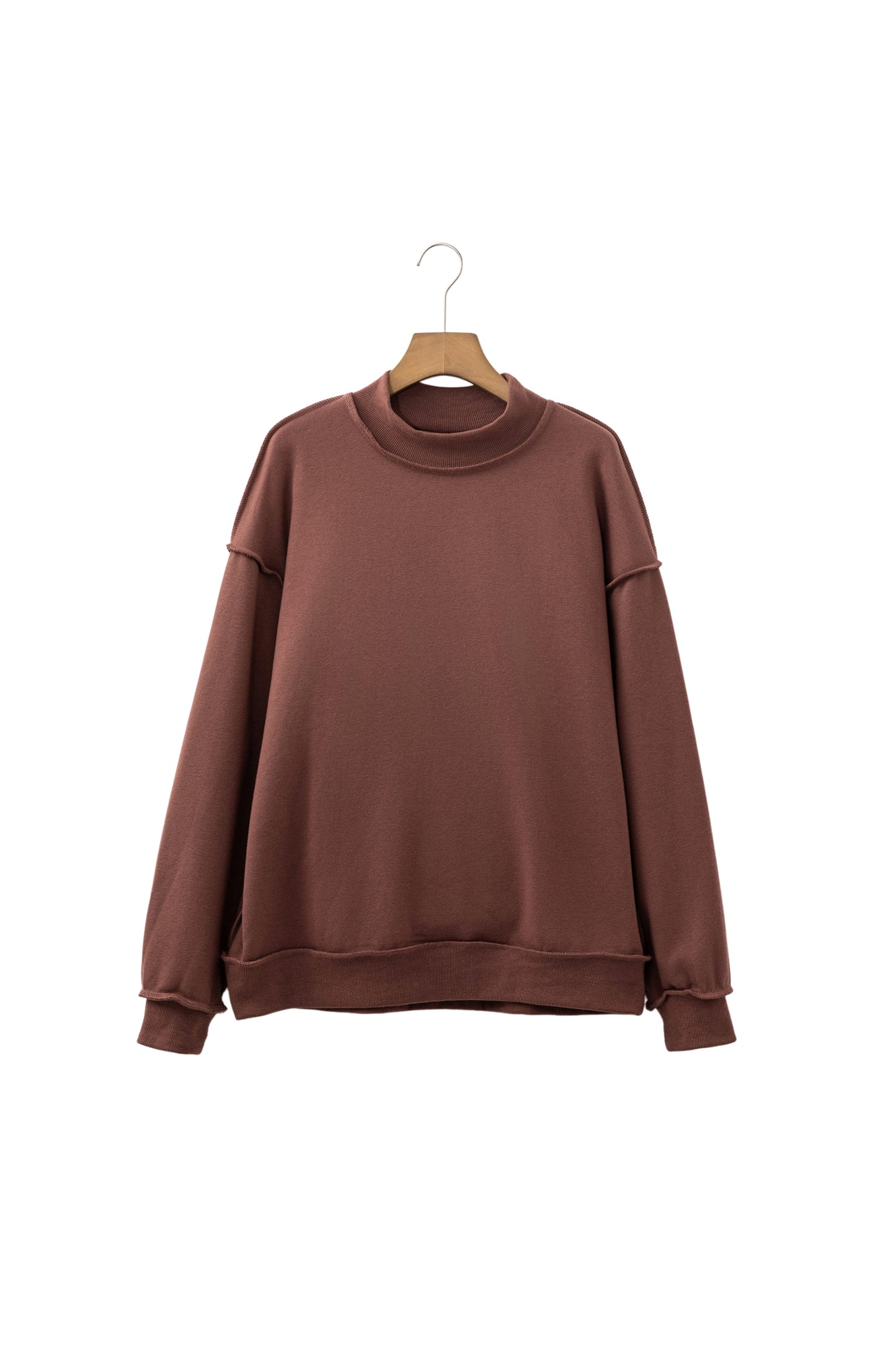 Tillandsia Purple Oversize Drop Shoulder Reversible Mock Neck Sweatshirt