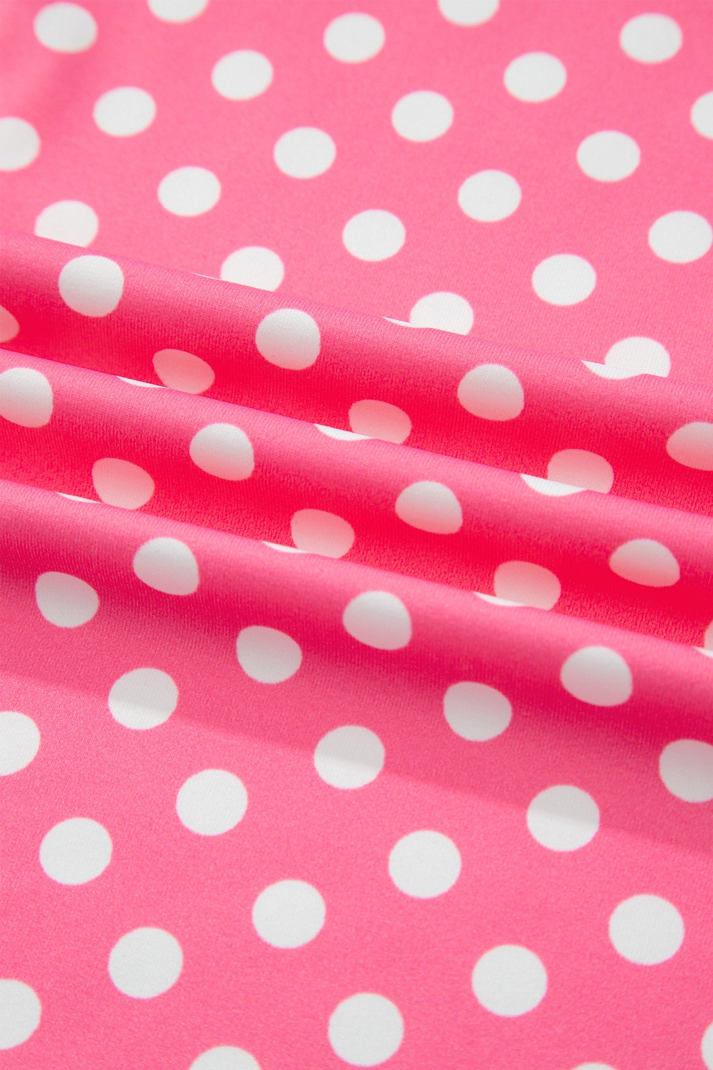 Pink Polka Dot Print Slim Tank Loose Pants 2pcs Outfit