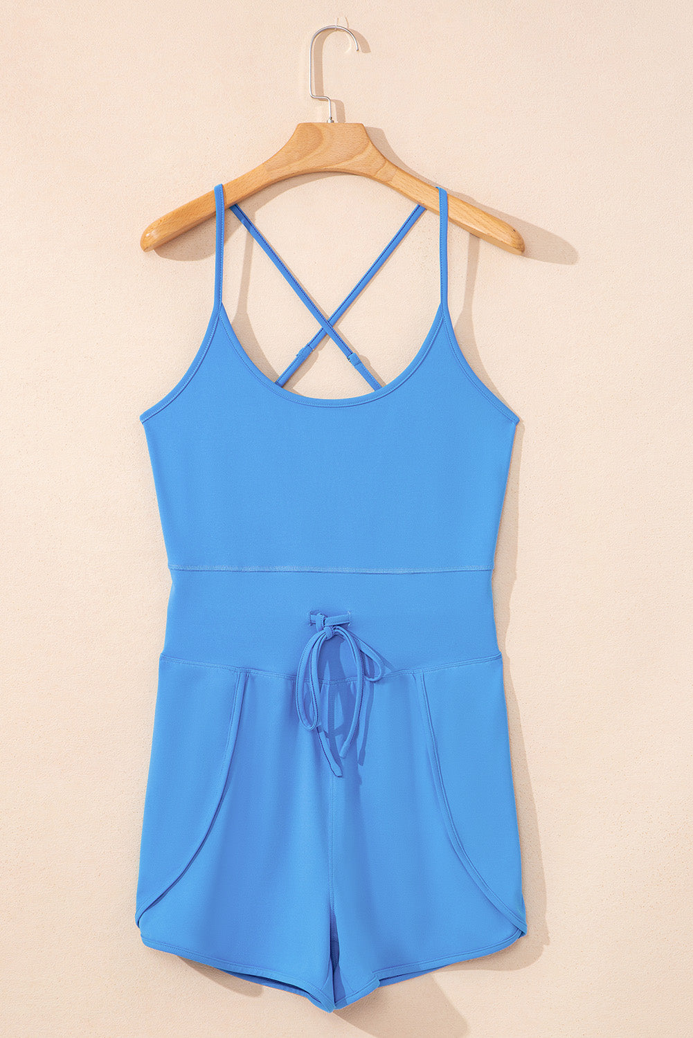 Drawstring Waist Sporty Romper