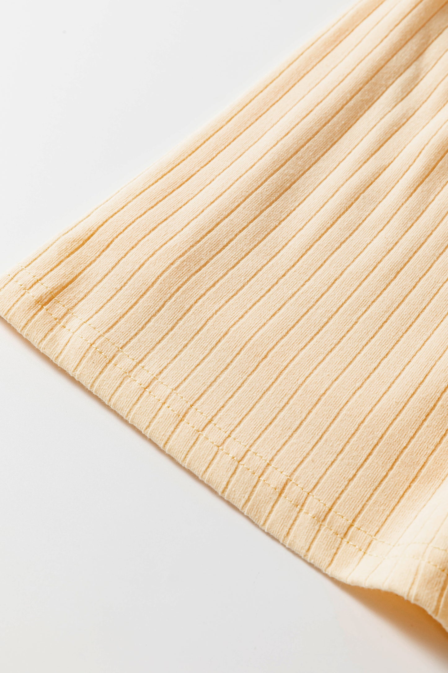 Contrast Trim Ribbed Skort Set