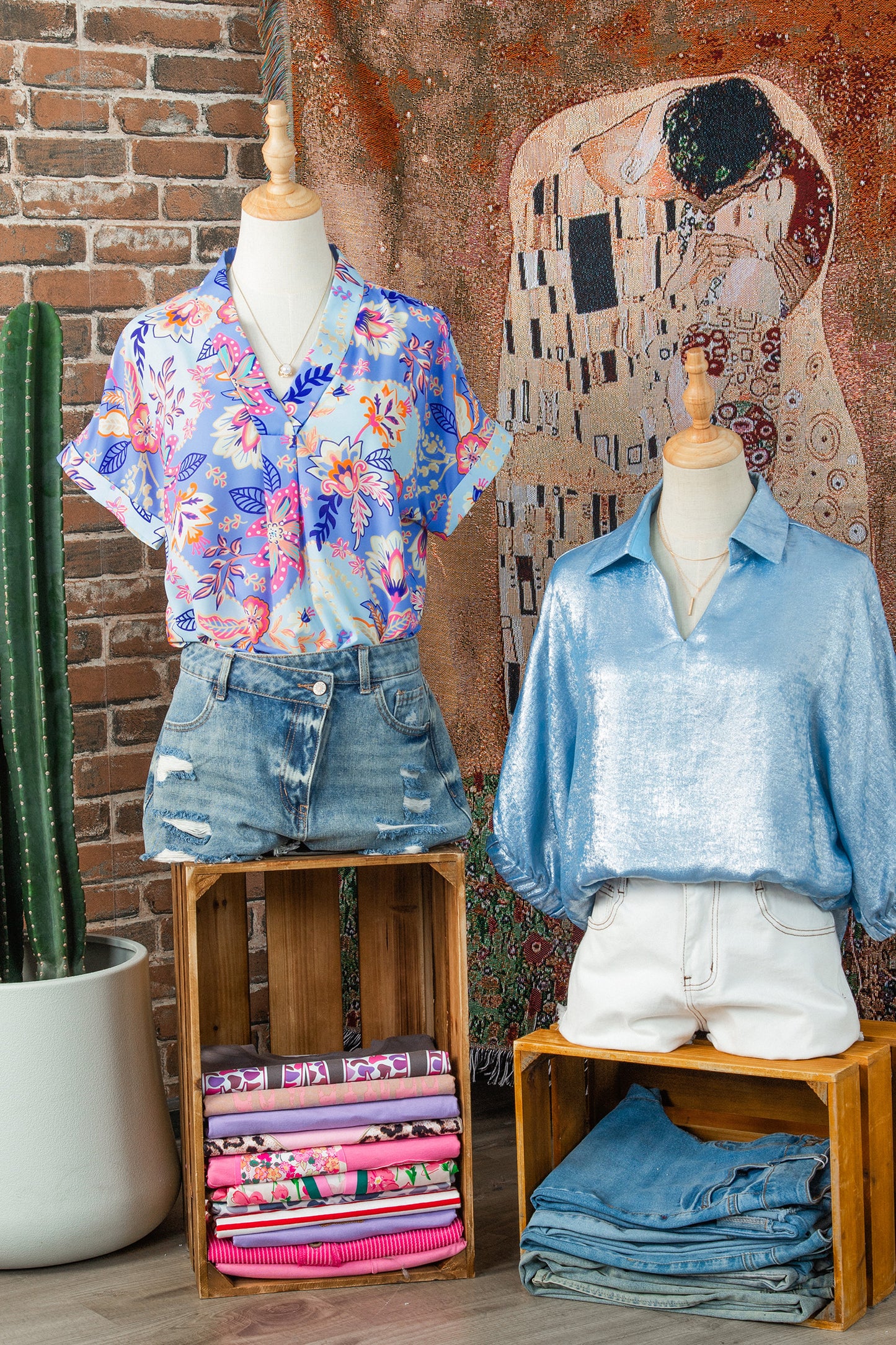Floral Print V Neck Short Sleeve Blouse