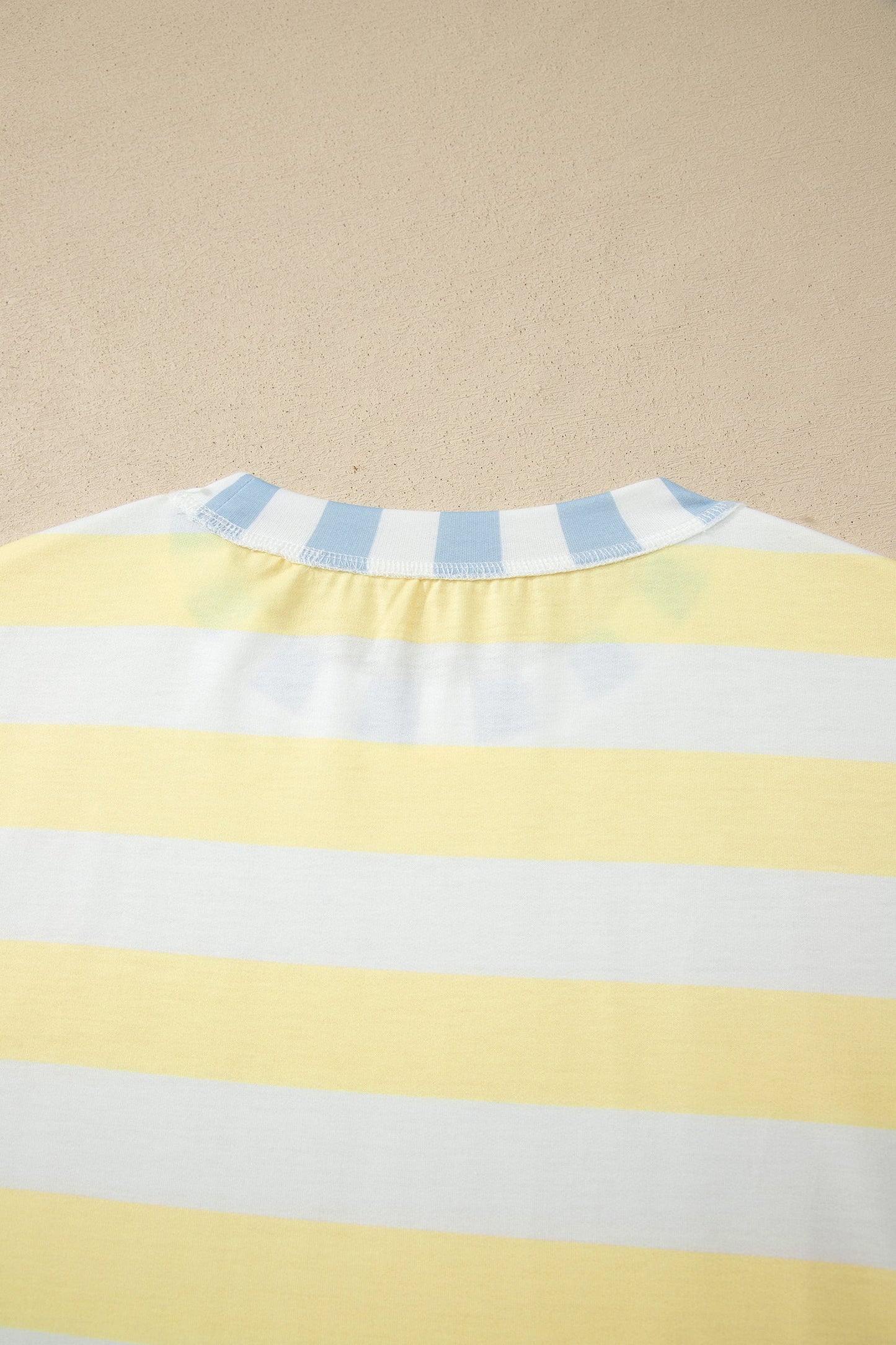 Yellow Stripe Exposed Seam Contrast Patchwork Oversized Top
