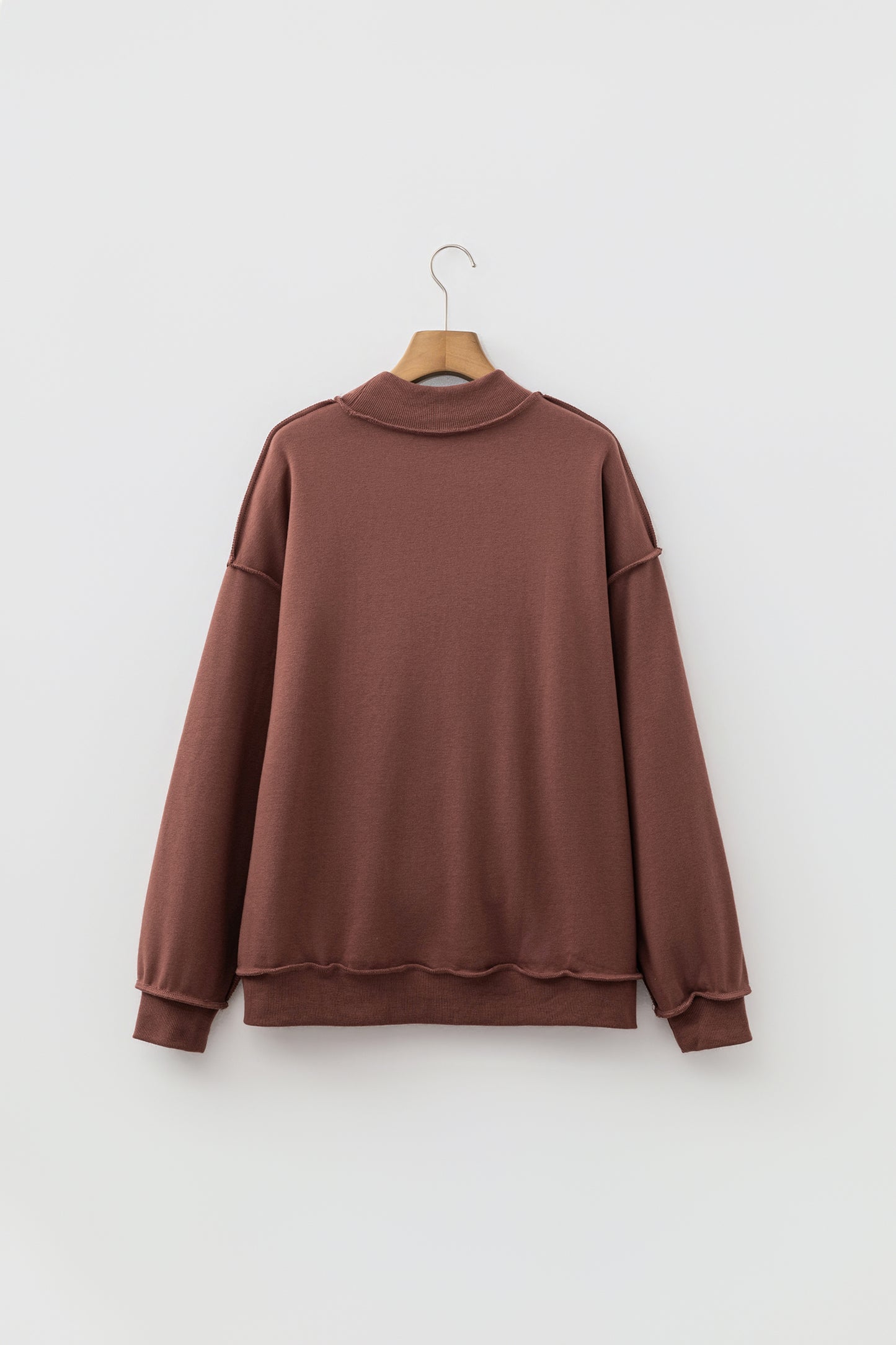 Tillandsia Purple Oversize Drop Shoulder Reversible Mock Neck Sweatshirt