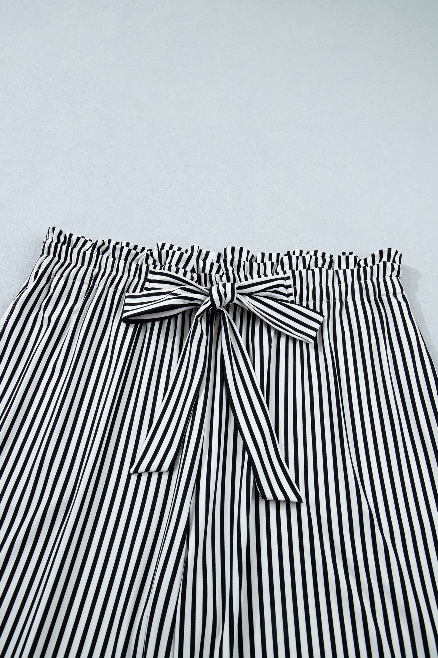 Black Stripe Plus Size Loose Straight Casual Pants
