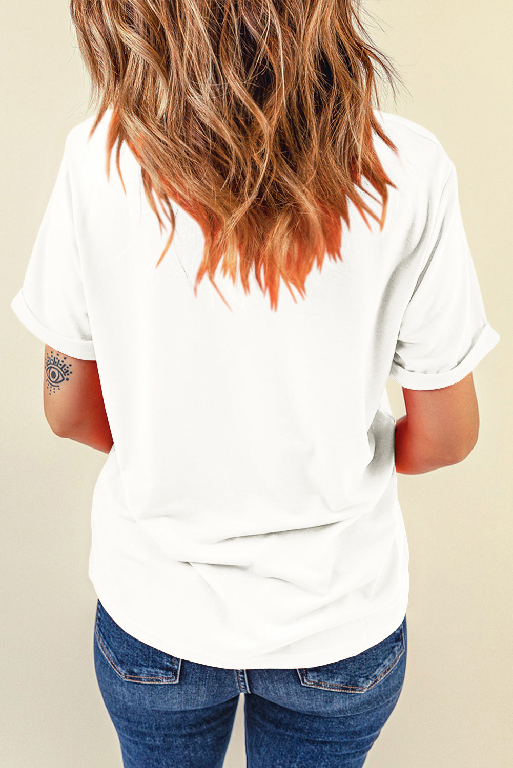 Dearlove Red Casual Plain Crew Neck Tee