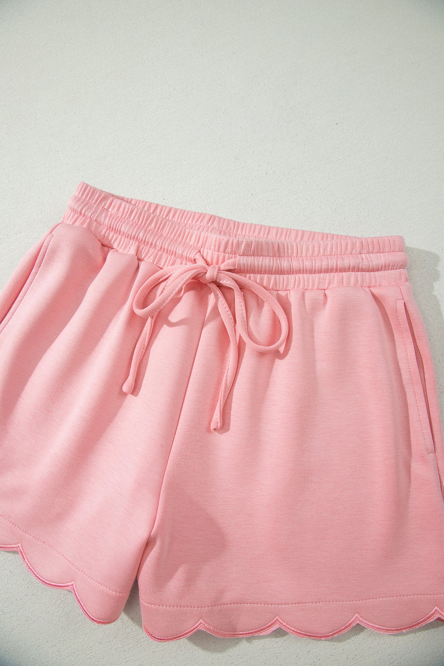 Scalloped V Neck Short Set