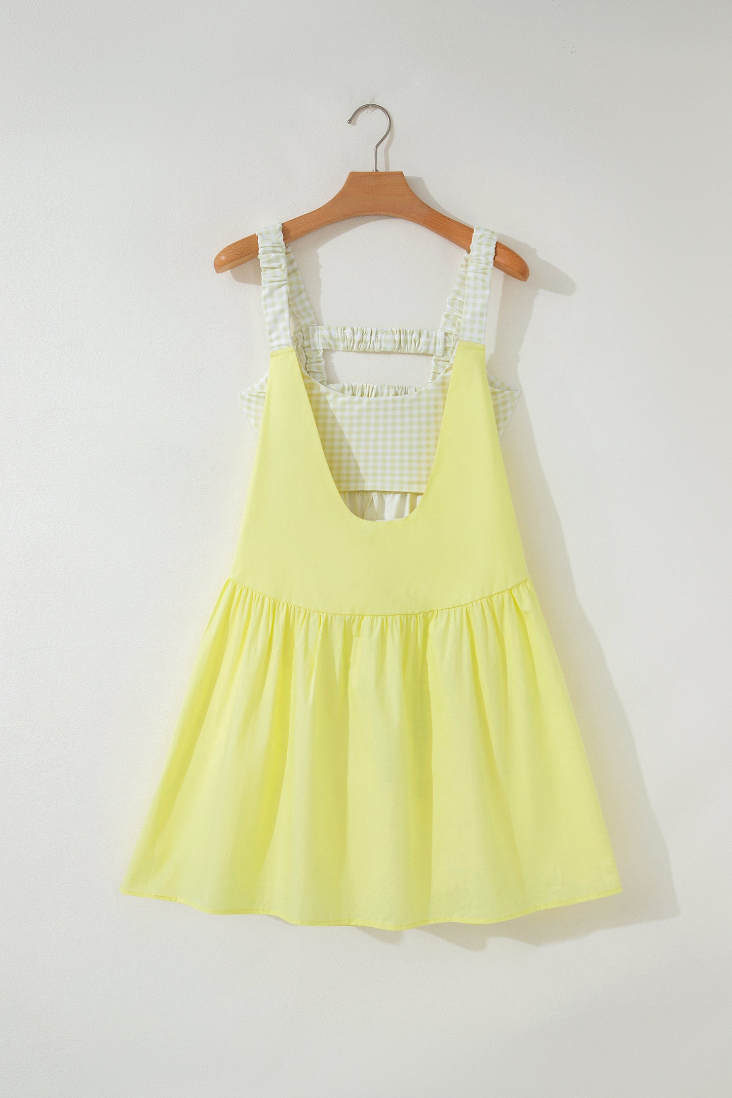 Faux Two Piece Gingham Contrast Mini Dress