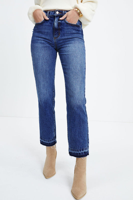 Raw Hem Cropped Jeans
