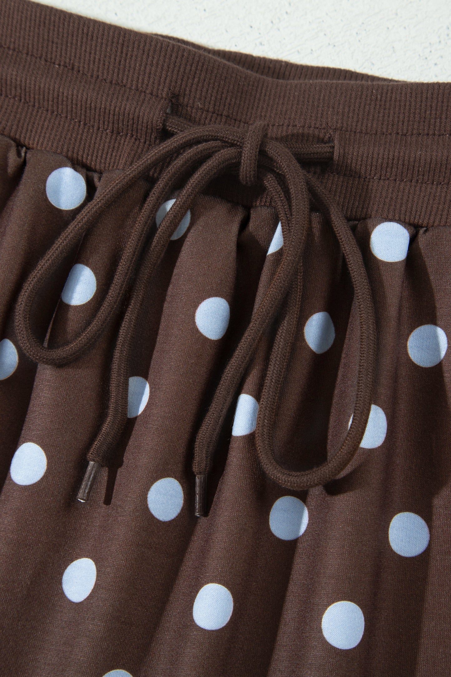 Polka Dot Embroidered Bow Detail Skort Set