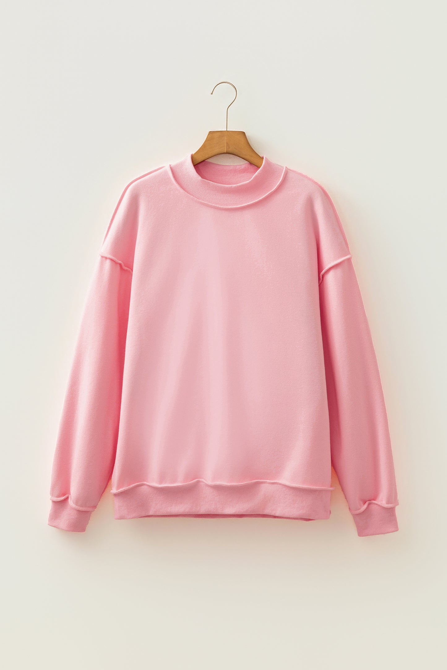 Tillandsia Purple Oversize Drop Shoulder Reversible Mock Neck Sweatshirt