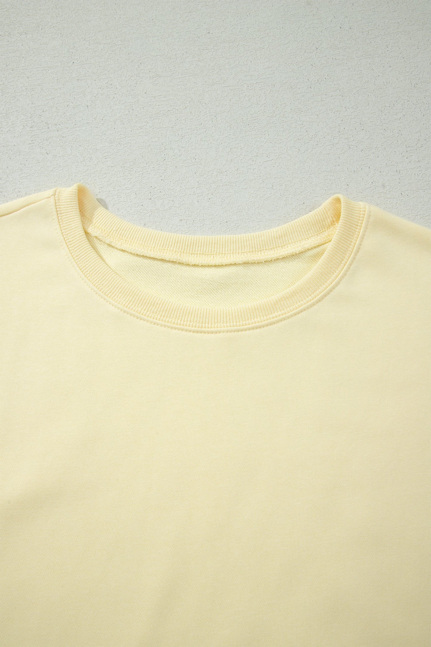 Yellow Cream Solid Color Tee Drawstring Shorts Comfy 2pcs Set