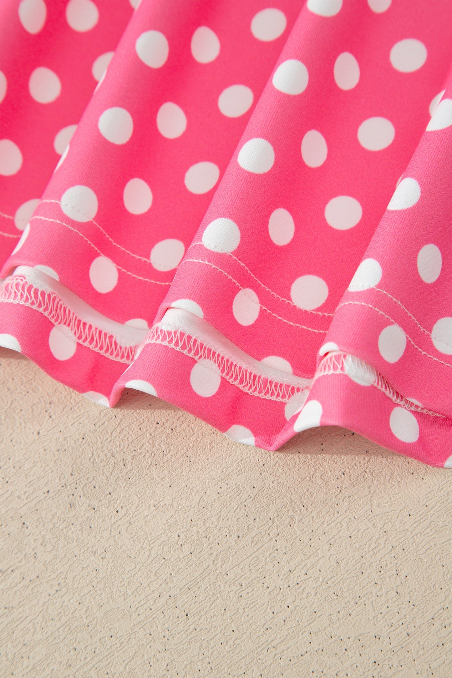 Pink Polka Dot Print Slim Tank Loose Pants 2pcs Outfit