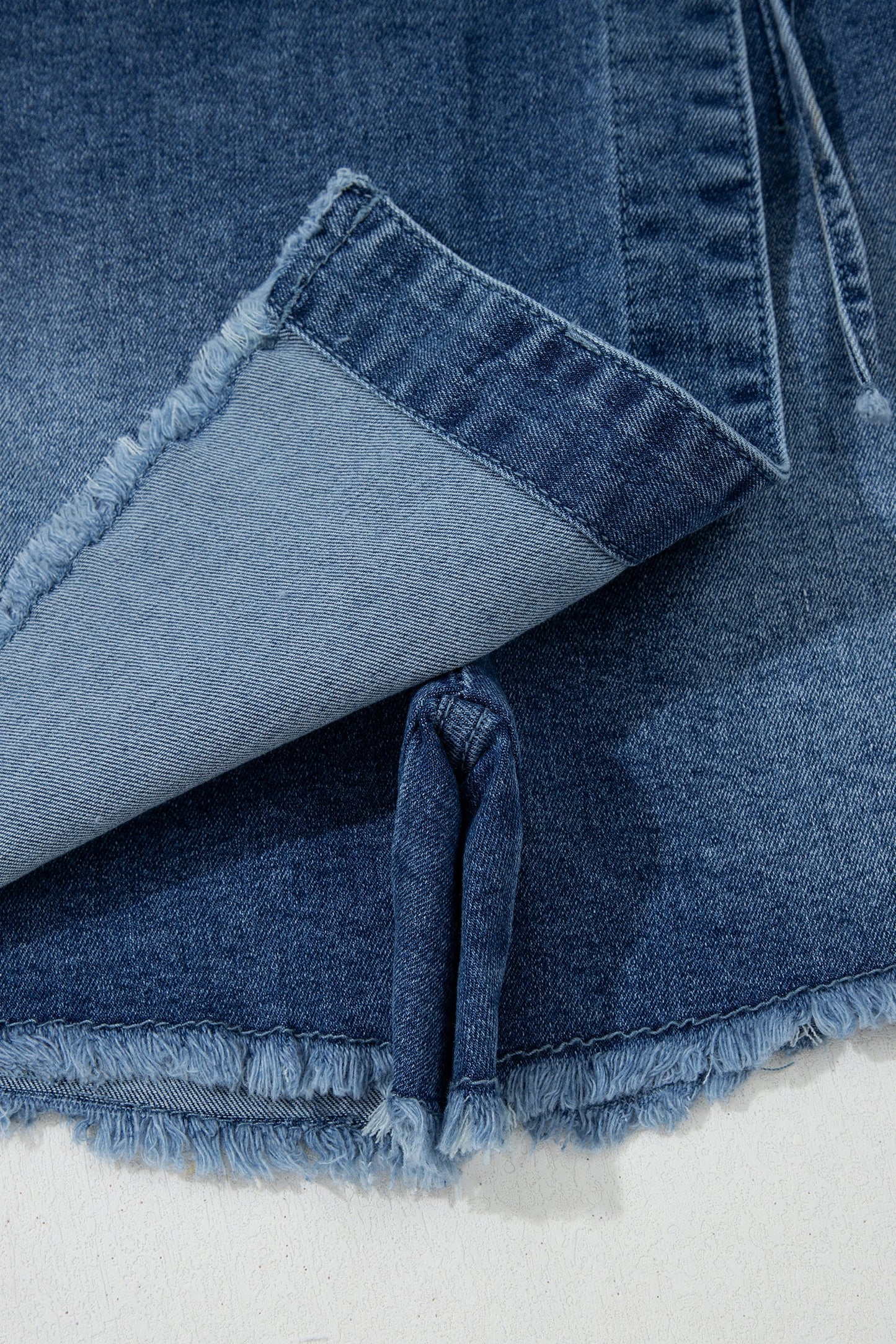 Wrapped Tie Waist Denim Skort