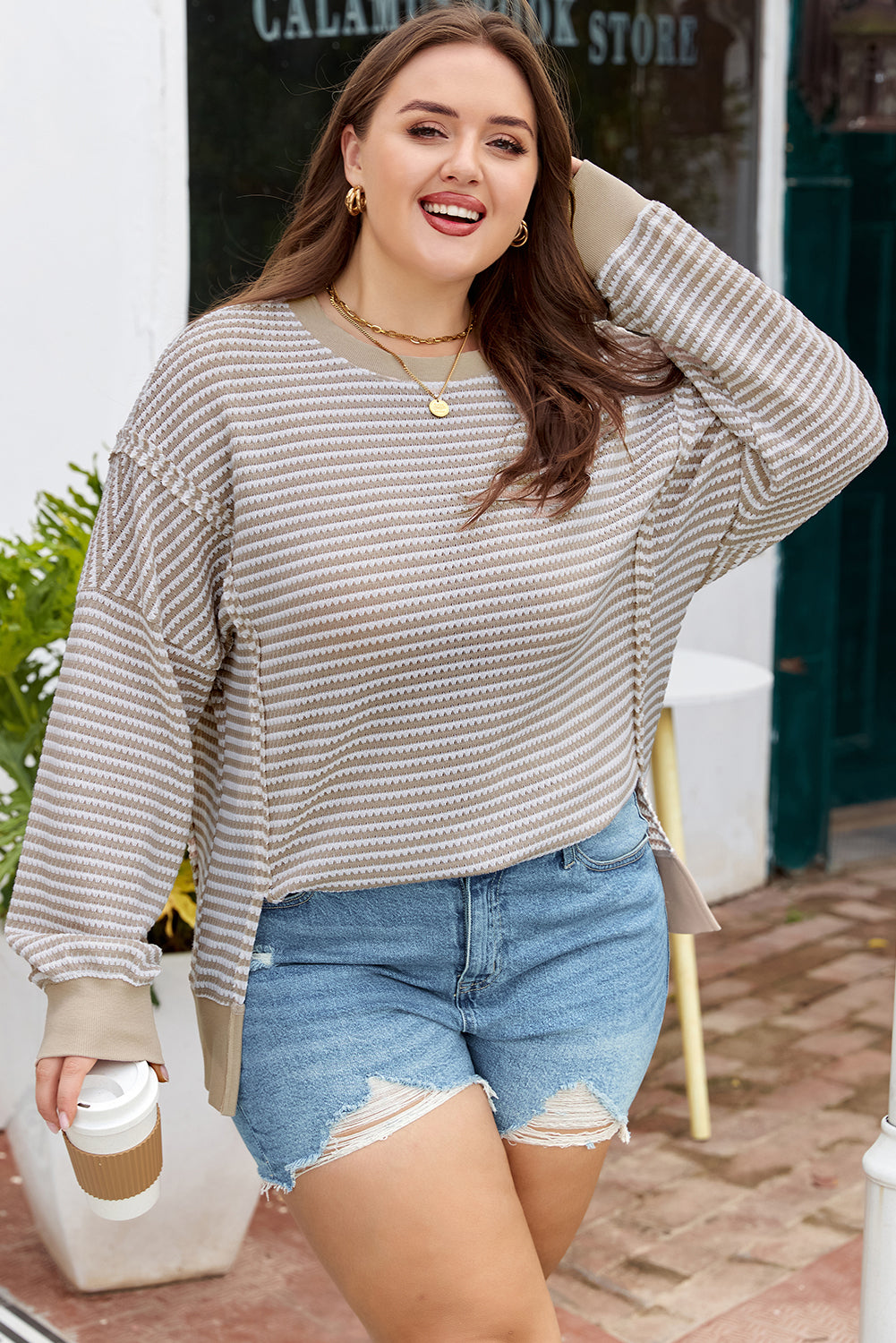 Knit Ribbed Long Sleeve Top