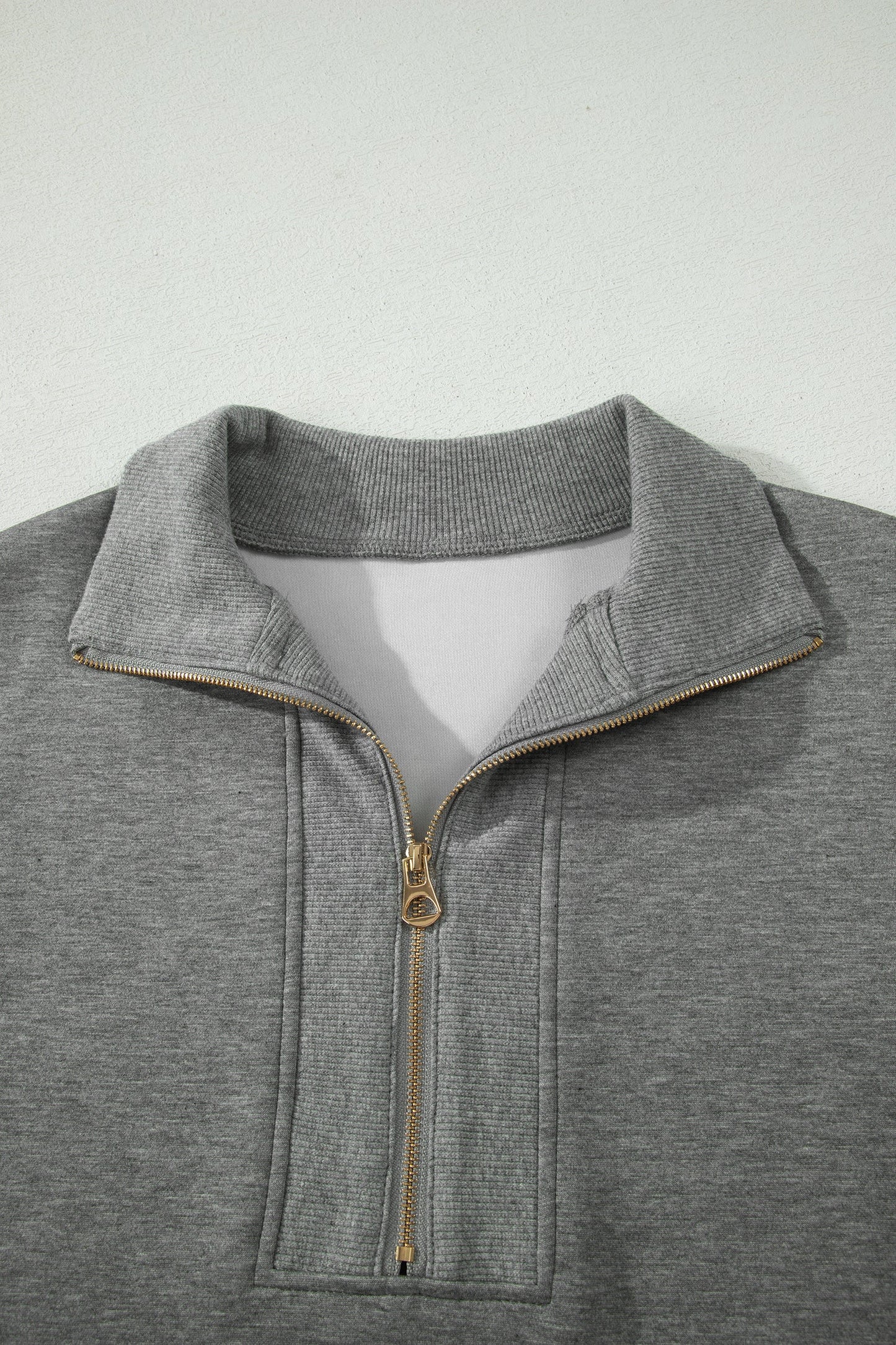 Gray Half Zip Polo Tee Casual Pant Set