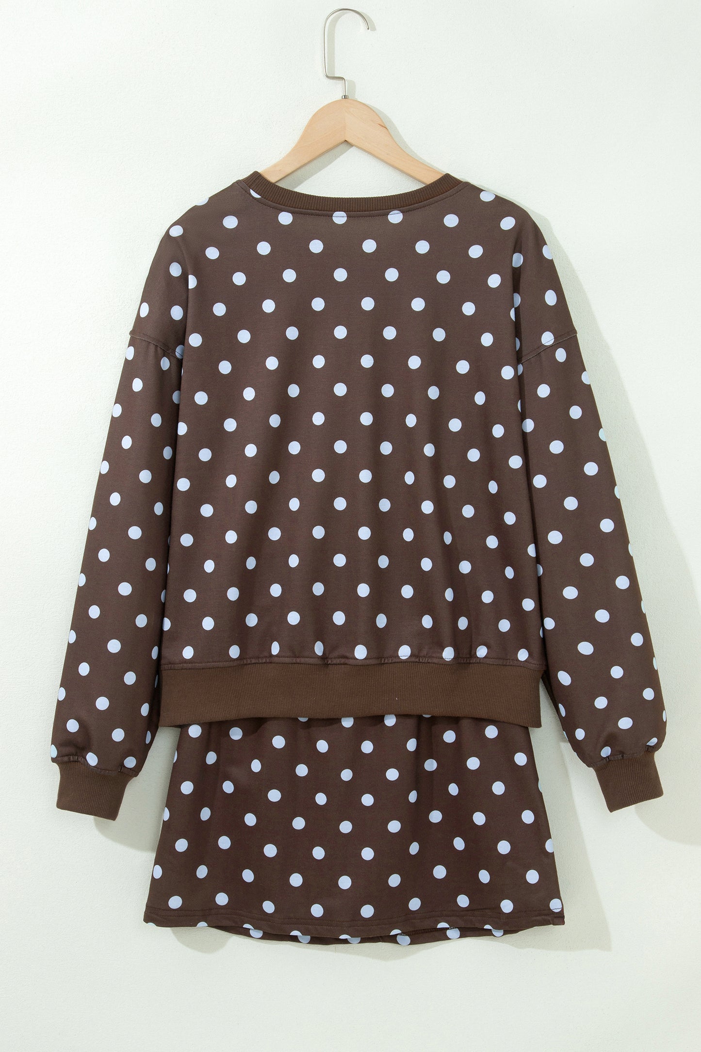 Polka Dot Embroidered Bow Detail Skort Set
