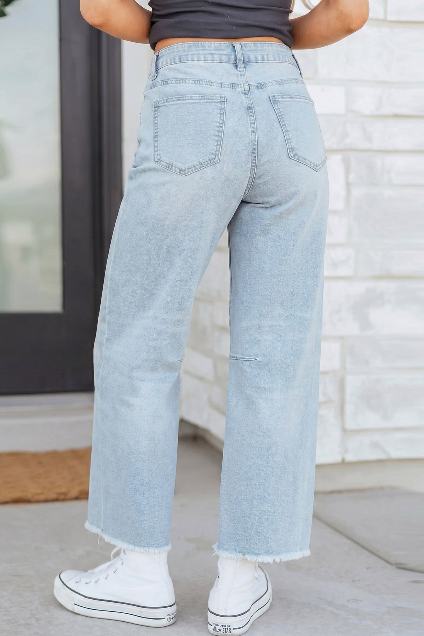 Sequin Football Pattern Raw Hem Jeans