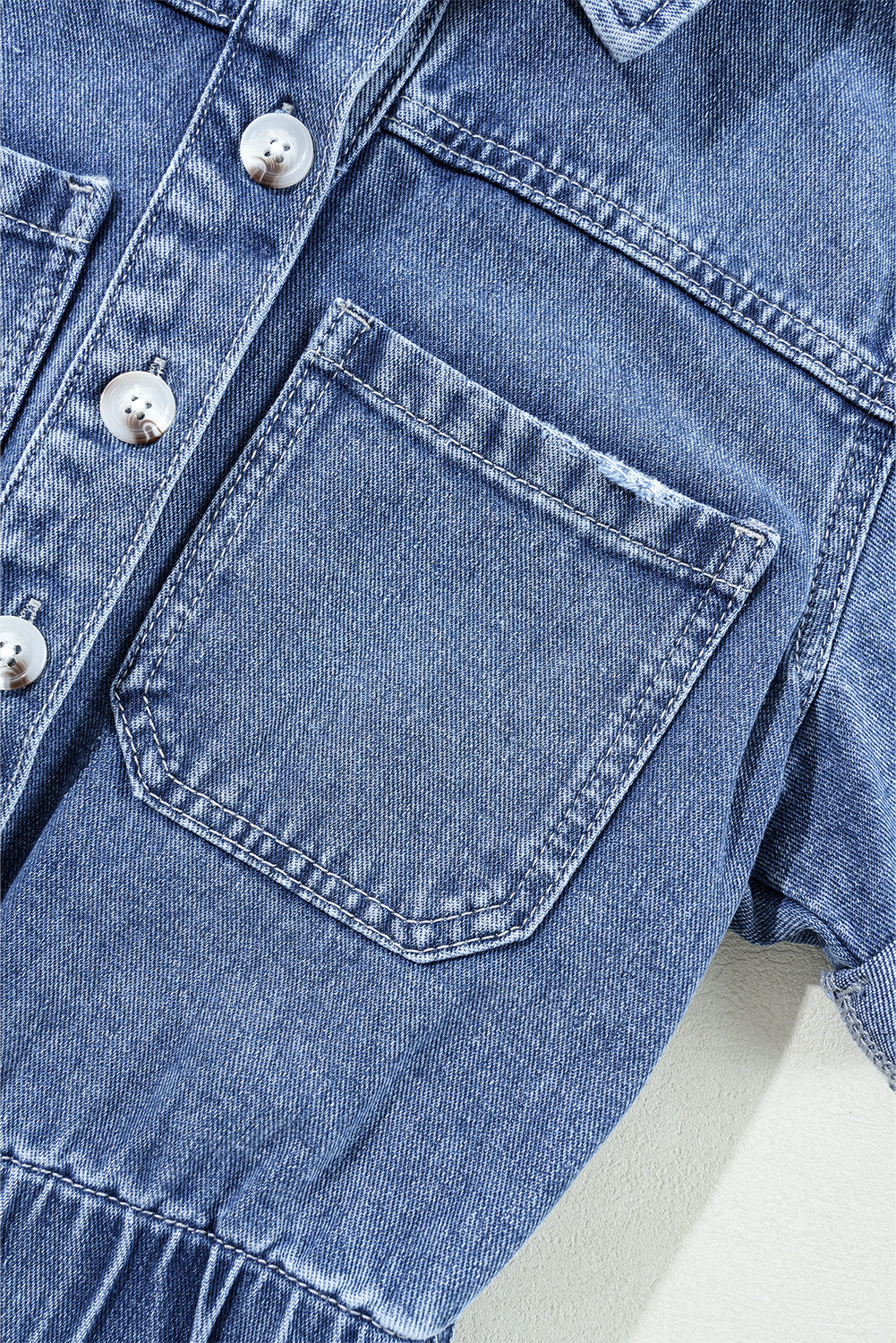Denim Short Sleeve Romper