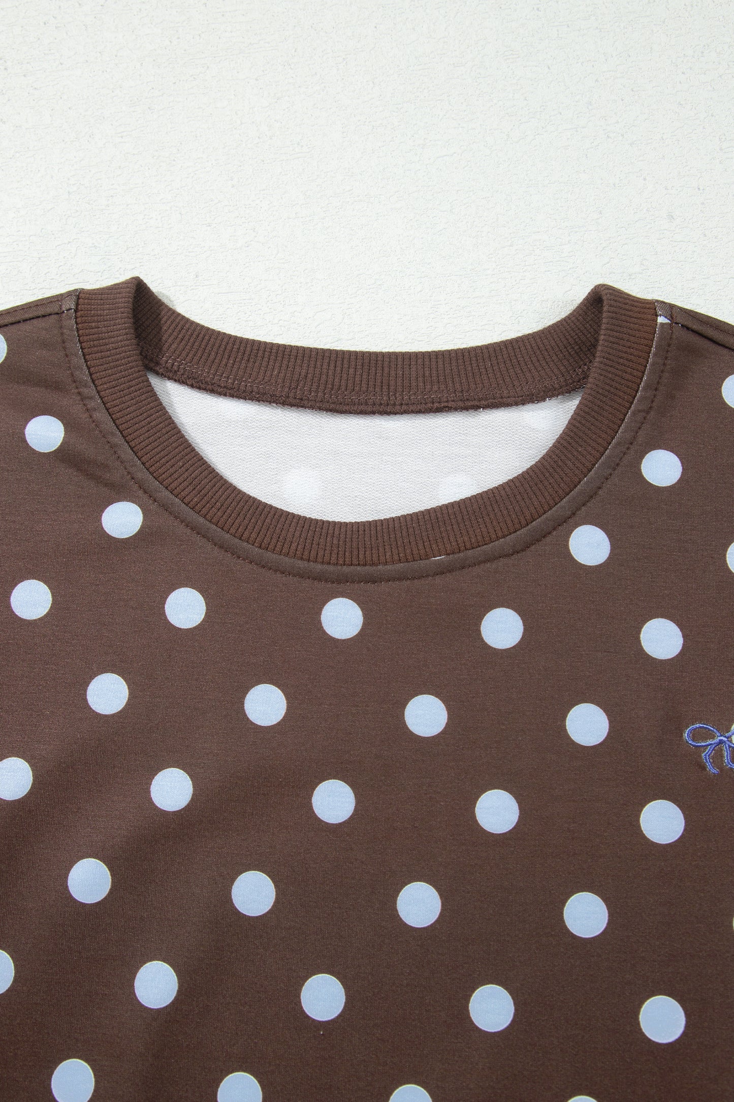 Polka Dot Embroidered Bow Detail Skort Set