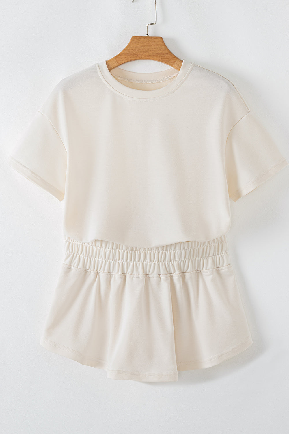 Cropped Tee Ruffle High Waist Skort Set