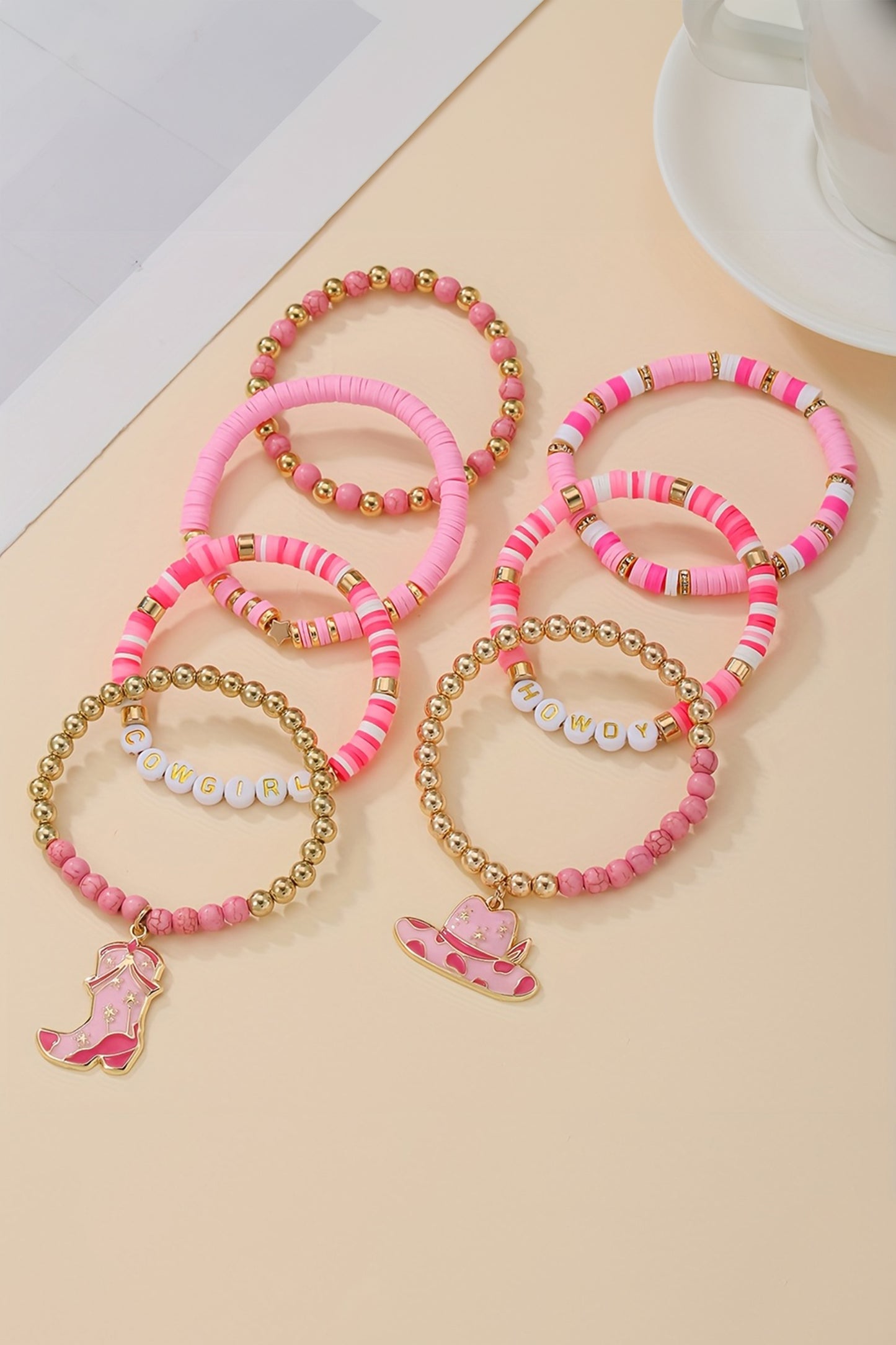HOWDY COWGIRL Beaded Stretch Bracelet Set